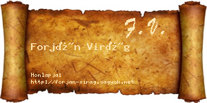 Forján Virág névjegykártya